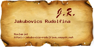 Jakubovics Rudolfina névjegykártya